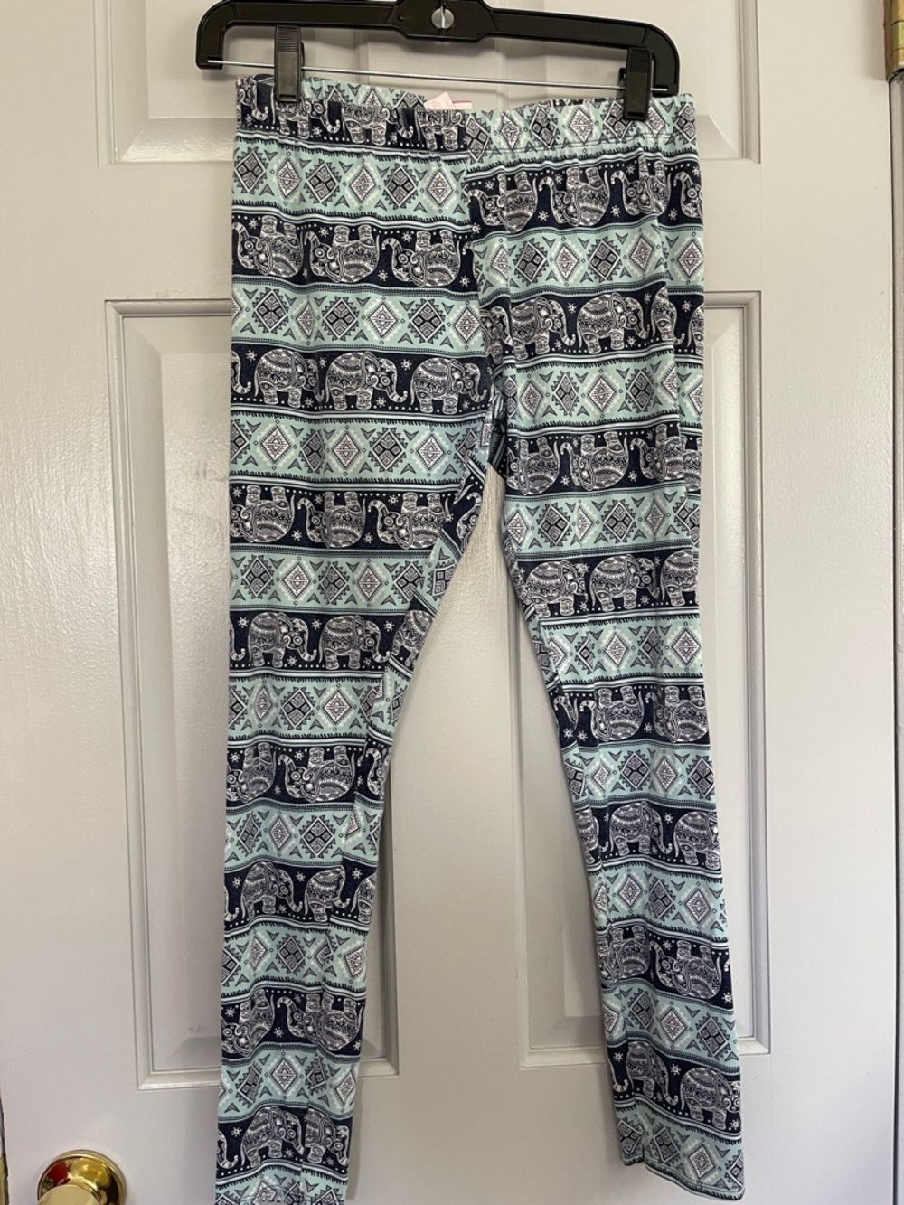 Mint & Navy Elephant Print Leggings